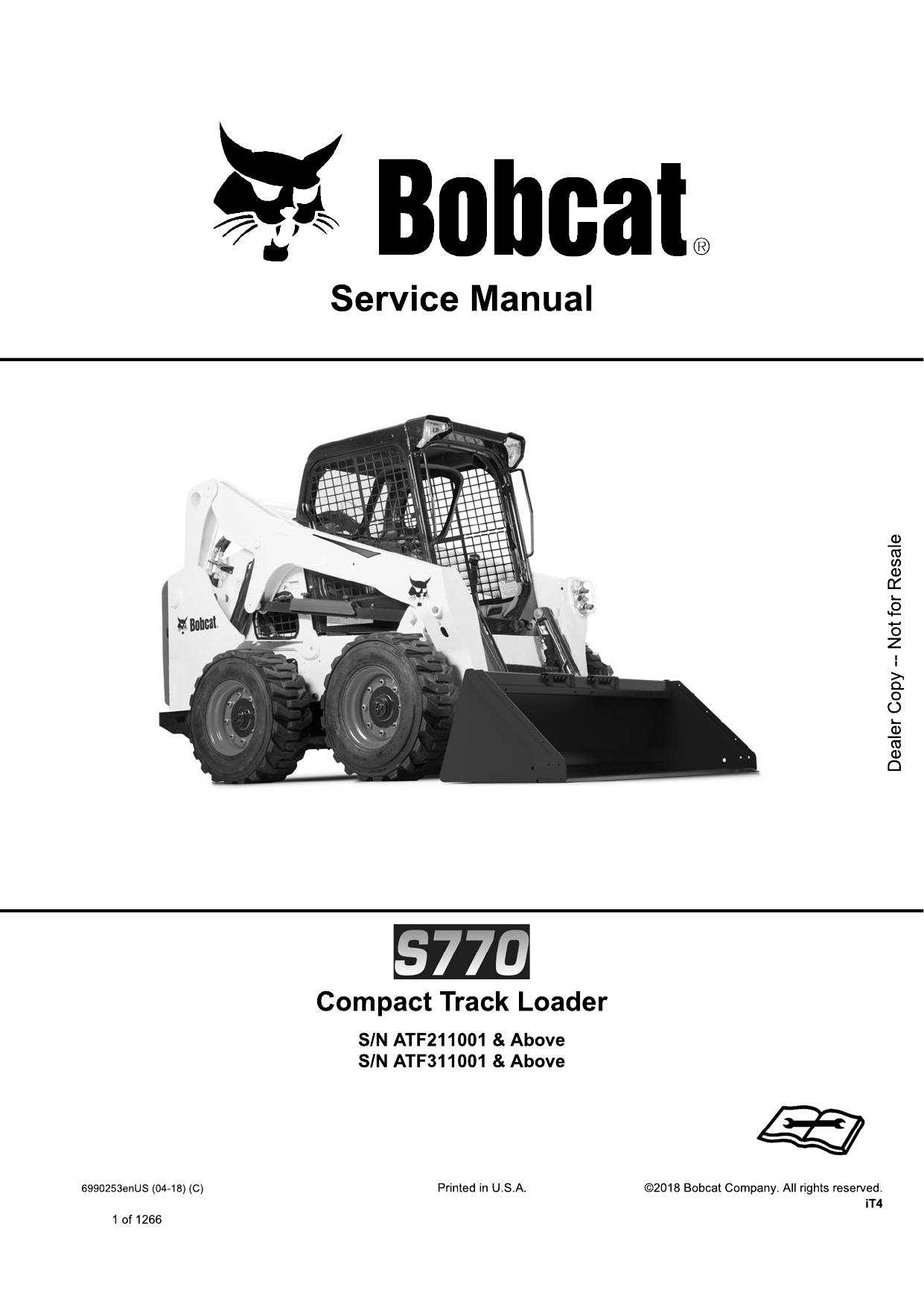 S770 Skid-Steer Loader Service Manual Bobcat 4